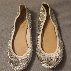 Ardene Glittering Silver Sequin Flats